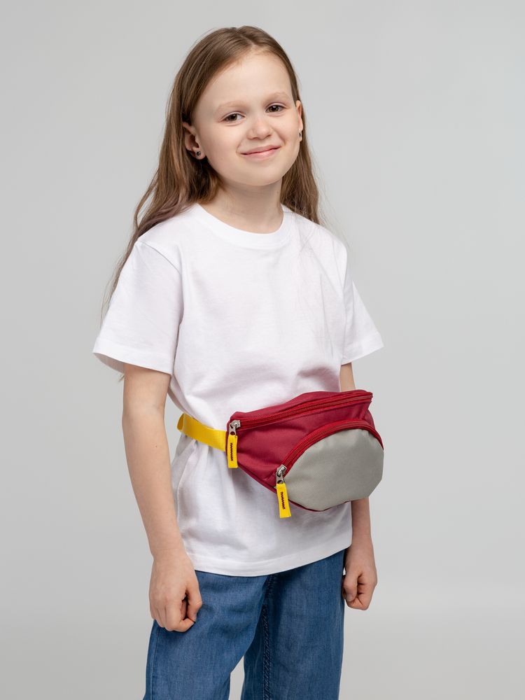 Поясная сумка детская Kiddo, бордовая с серым в Ставрополе
